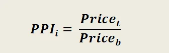 the formula for calculating the index of production prices for a commodity group