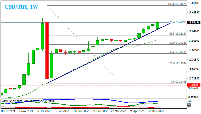 USDTRY: Турецкая лира продолжает слабеть